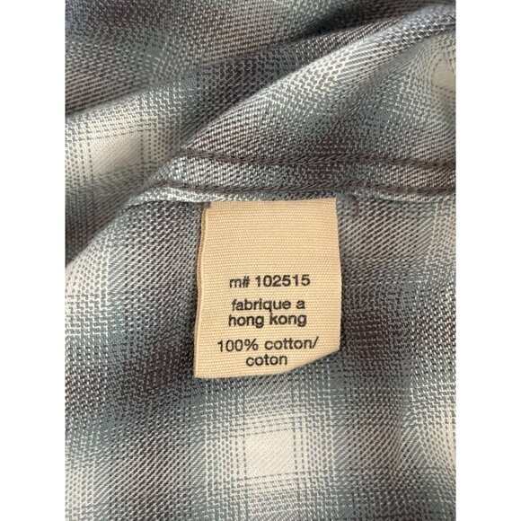 John Varvatos USA Shirt Size XXL Blue Gray Plaid L/S Button Down 100% Cotton - Picture 11 of 11